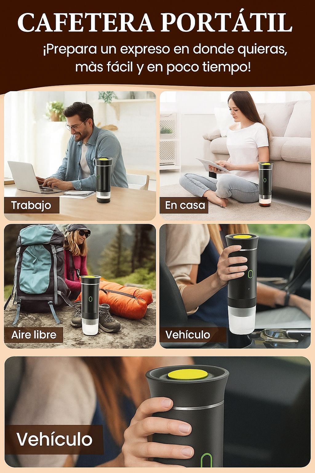 CAFÉGO PRO - Cafetera portátil 3 en 1